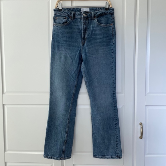 Zara High-Waisted Full Length Straight Leg Jeans - Size 29 (CA 8) - Picture 2 of 10
